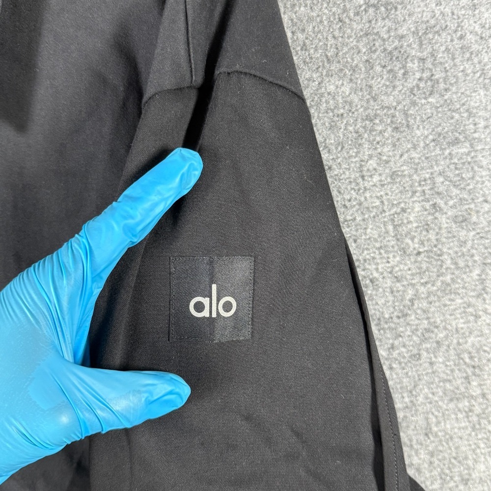 Alo Edition Sueded Jacket Snap Button Oversized Fit Black Mens Size XL #2997 - Picture 4 of 9